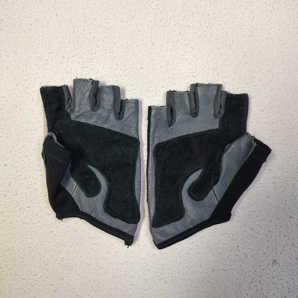 Harbinger Women Weightlifting Gloves Black Gray Leather Padded Gym Training Medi - Picture 2 of 7